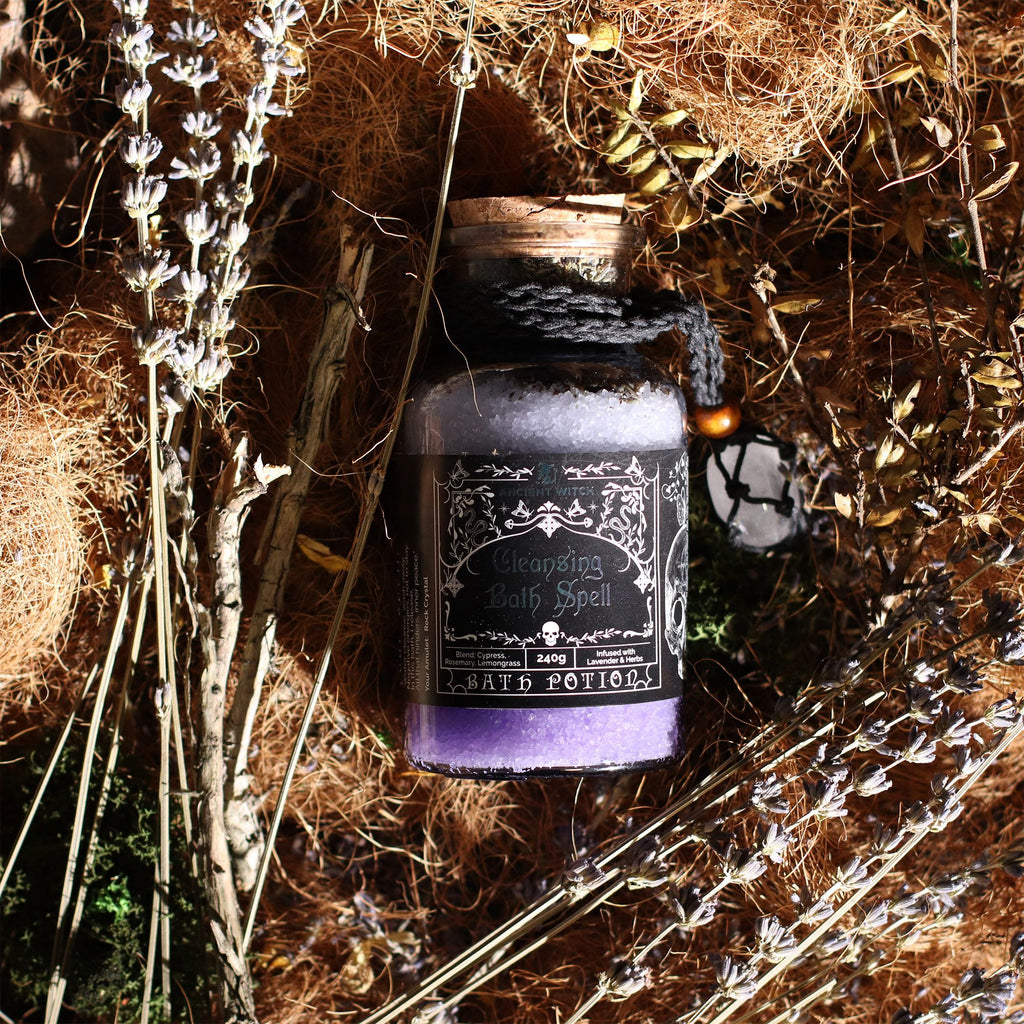Ancient Witch – Magická koupelová sůl Očista s amuletem z křišťálu | Cleansing 240 g