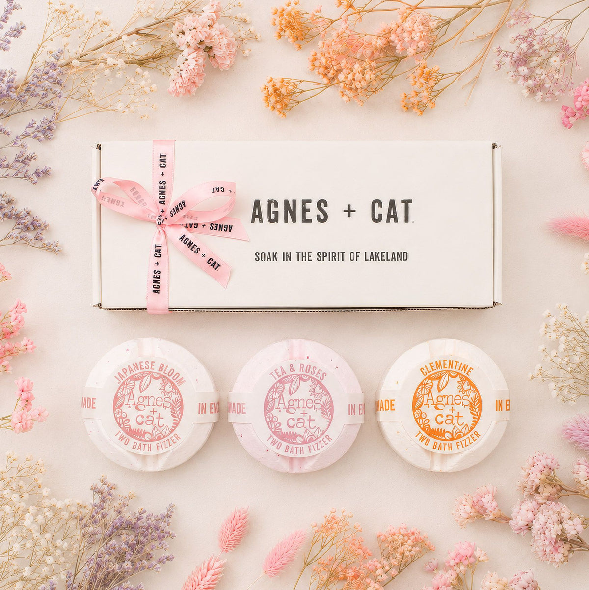 Agnes + Cat Floral & Citrus – dárková sada koupelových bomb 3 ks