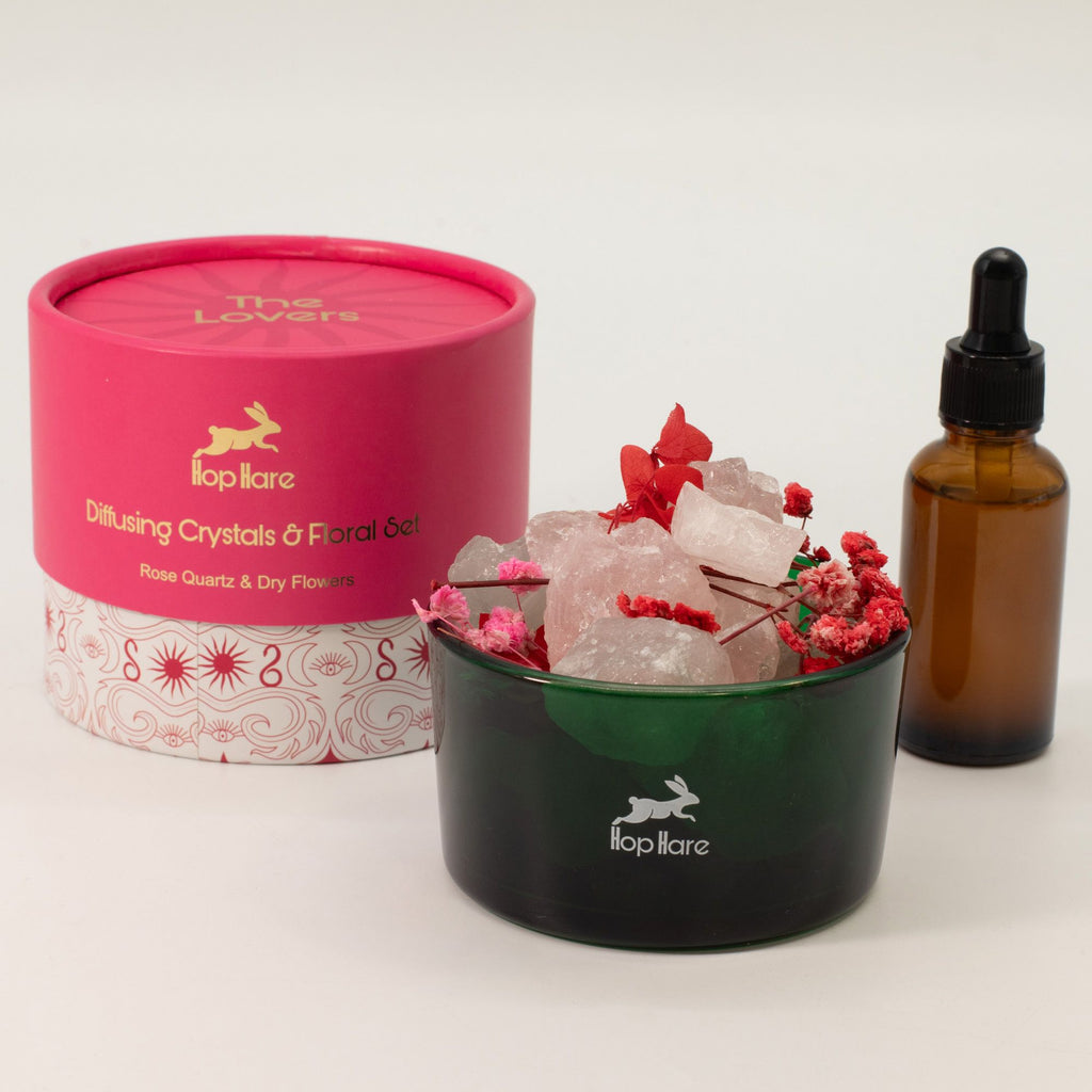 Hop Hare aroma difuzér s krystaly a květy – The Lovers – Růženín