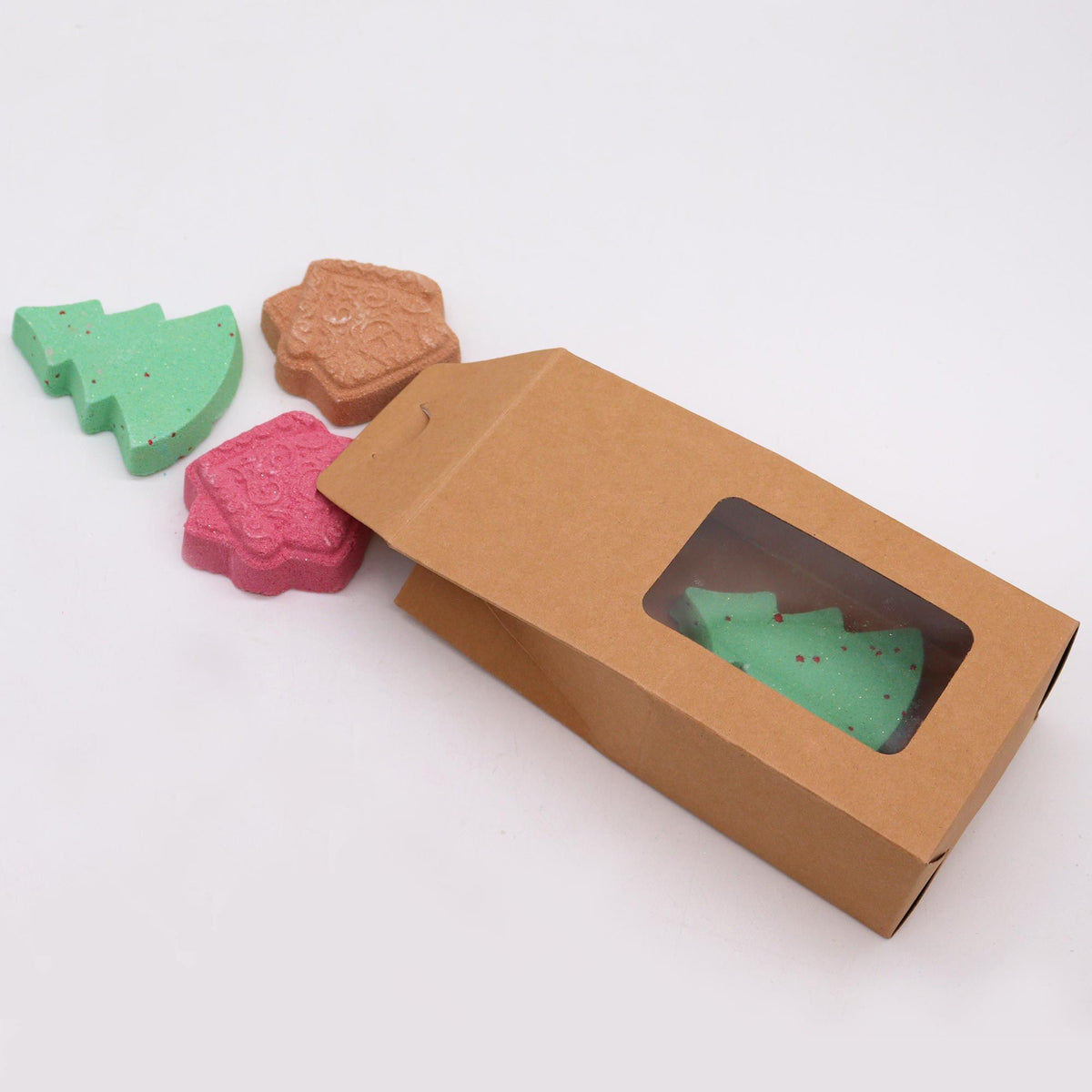 Vánoční dárková sada šumivých bomb do koupele Gingerbread Town – 4 ks