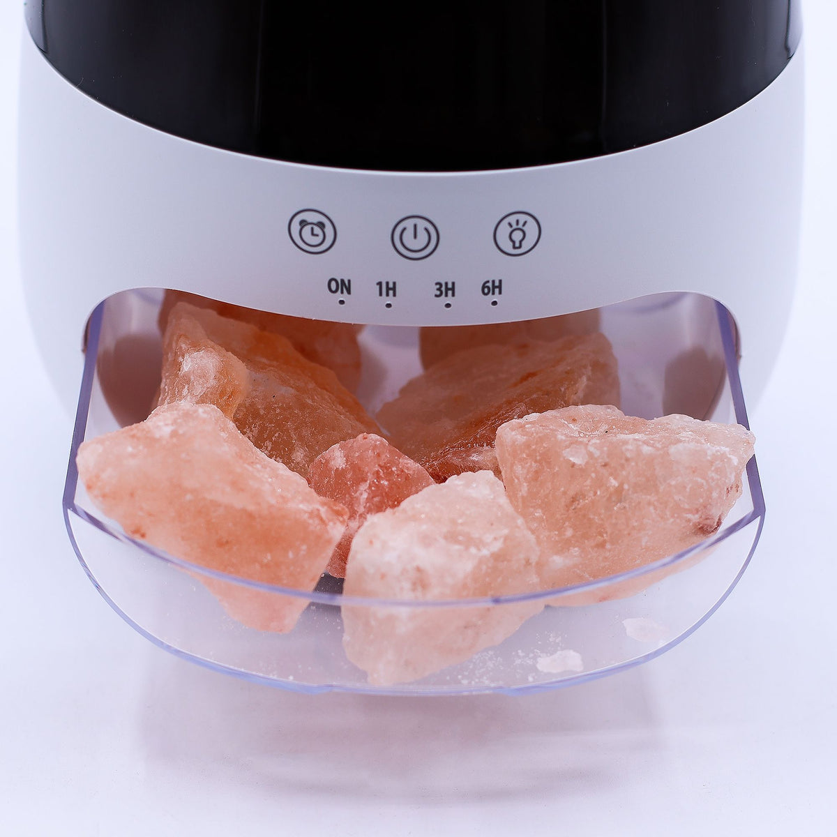Ultrazvukový aroma difuzér Salt Stone s himálajskou solí a efektem plamene – bílý