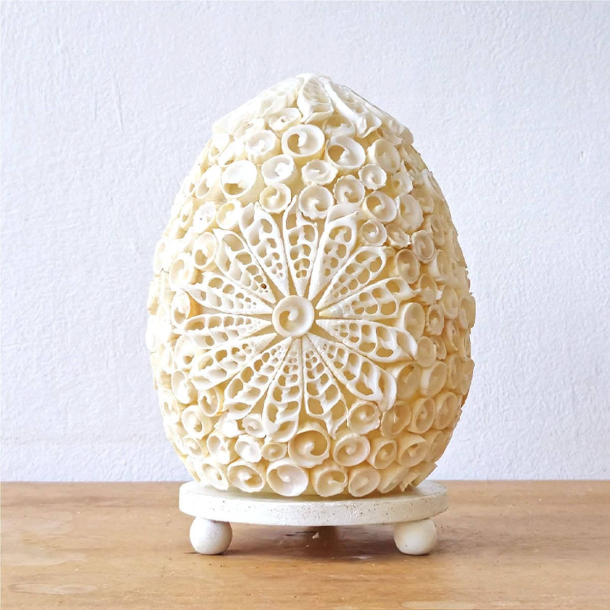 Boho lampa z mušlí – oválná, 15 cm