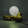 Designová lampa z naplaveného dřeva s šedým stínidlem Luna