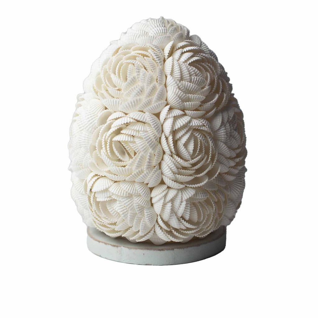 Boho Sea Shell – Ručně vyráběná lampa z mořských mušlí Rose Oval 15 cm