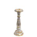 Malý dřevěný svícen – bílá a zlatá