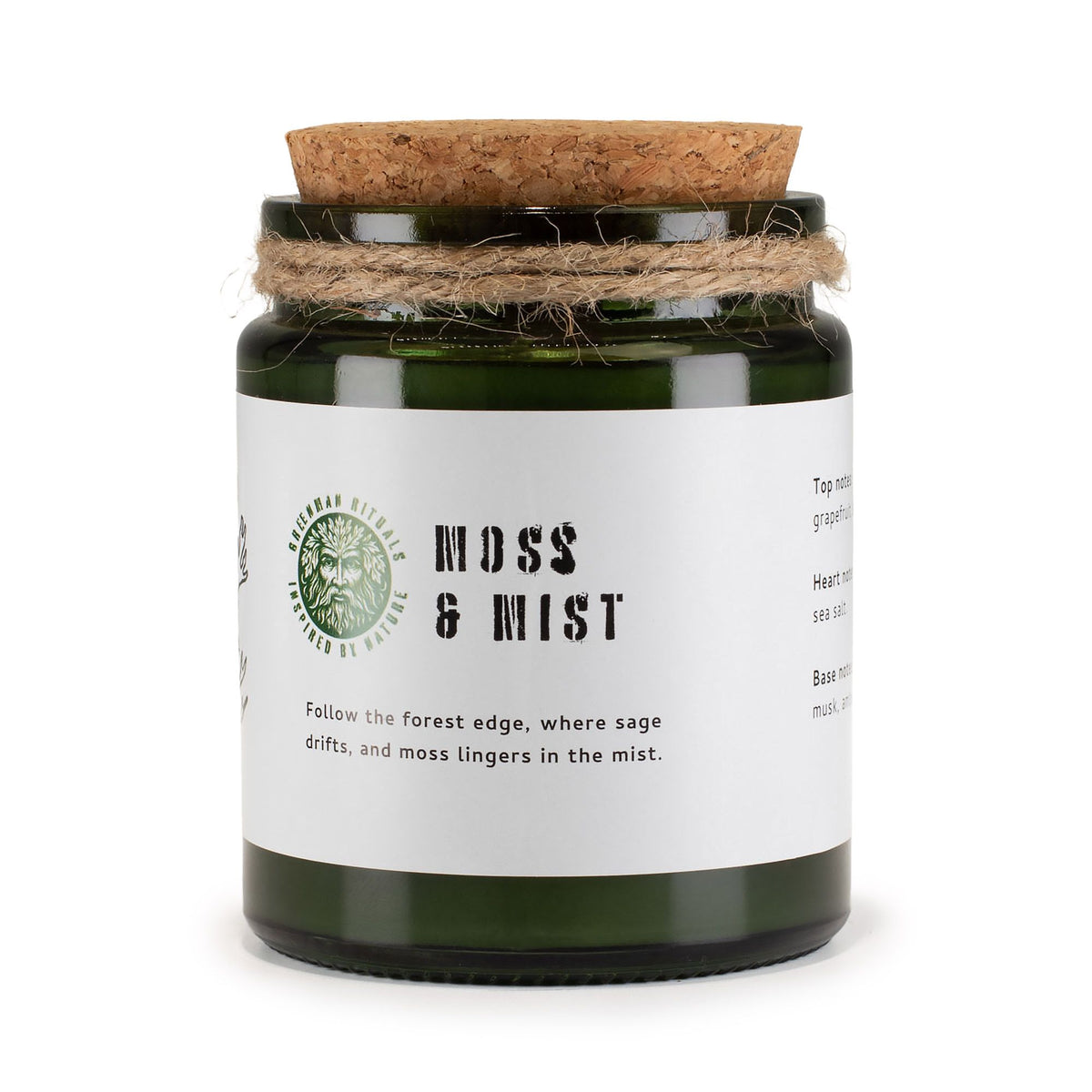 Lesní sójová svíčka s vůní mechu a praskajícím dřevěným knotem – Greenman Moss & Mist