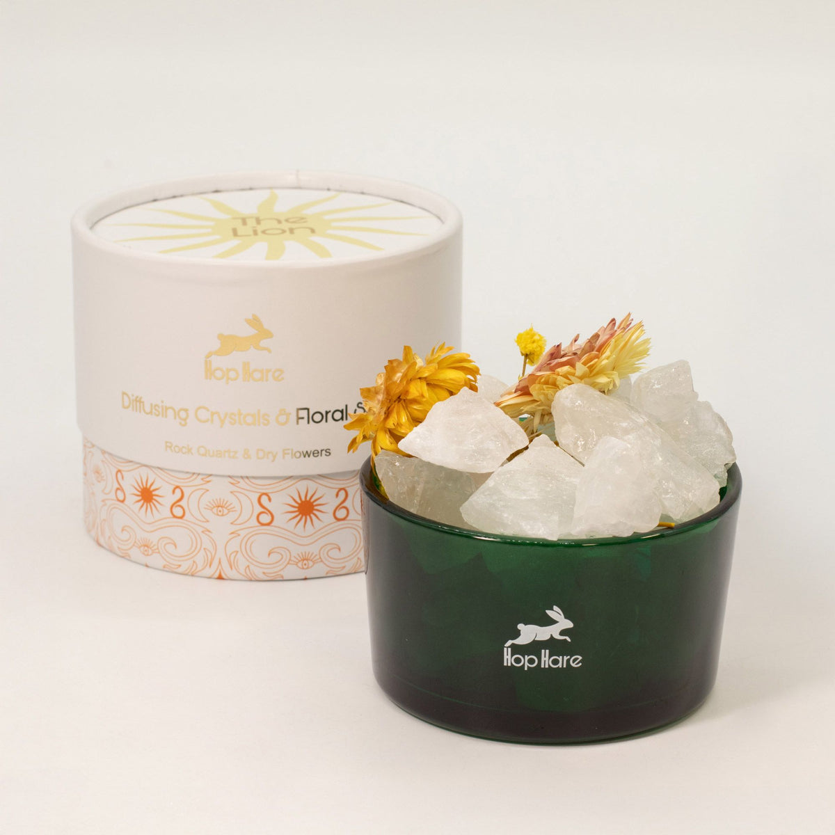 Hop Hare aroma difuzér s krystaly a květy – The Lion – Křišťál