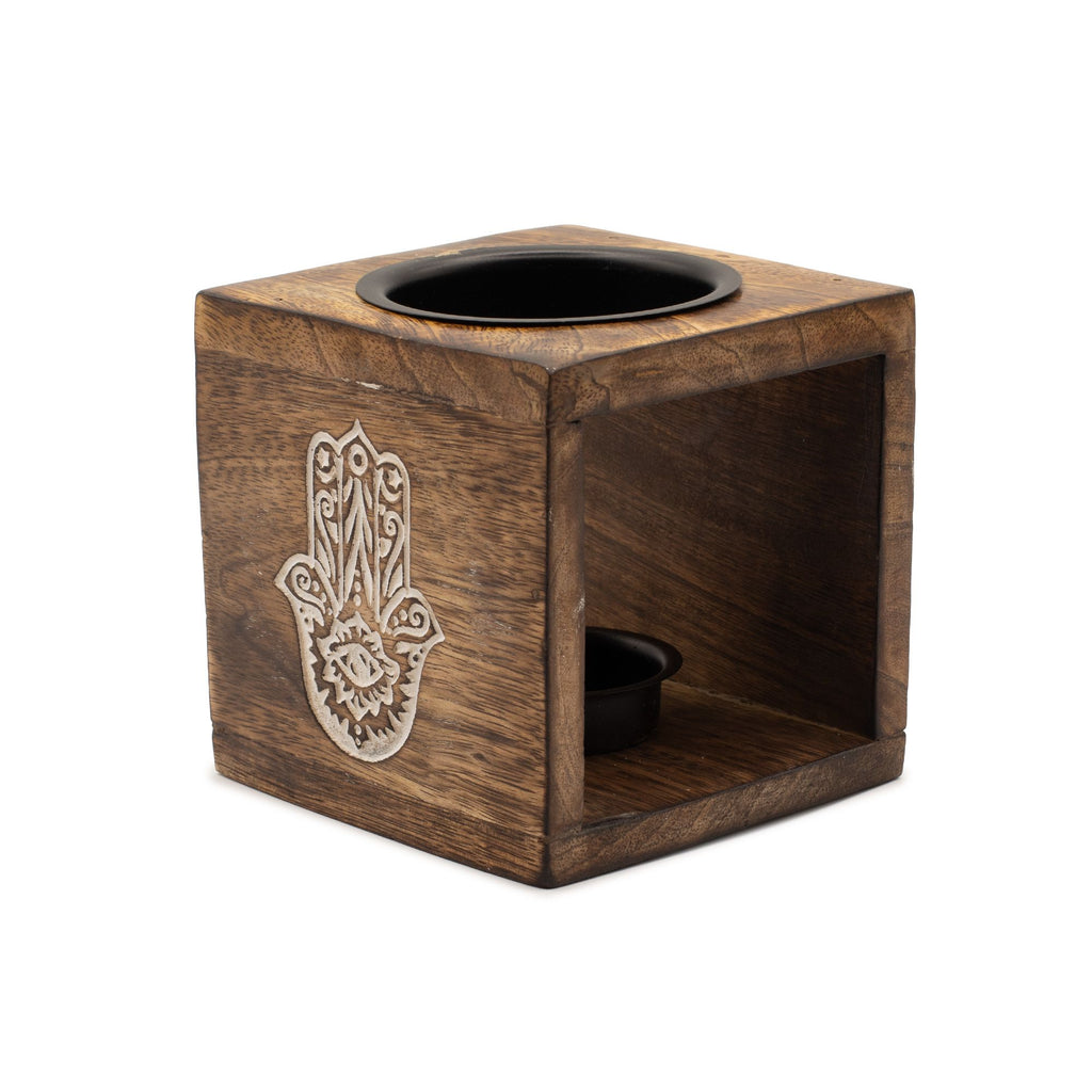 Dřevěná aromalampa Hamsa – mangové dřevo