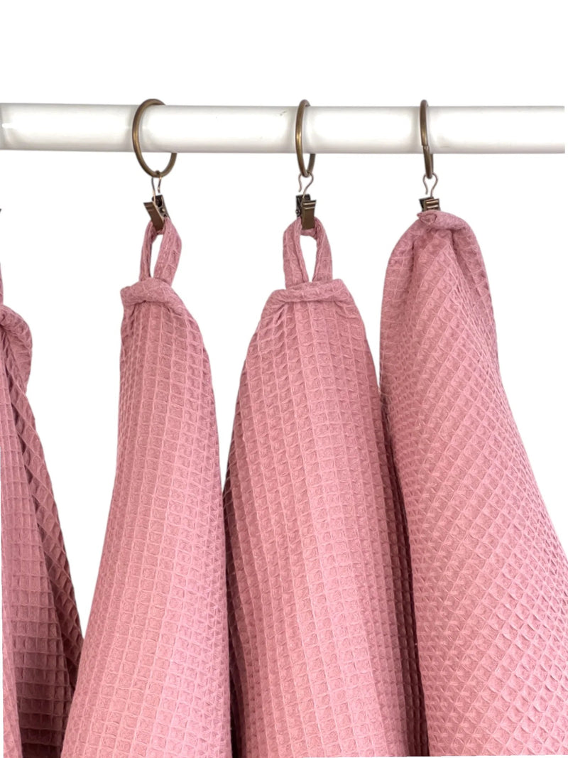 Organic Waffle Cotton Towel - Old Pink